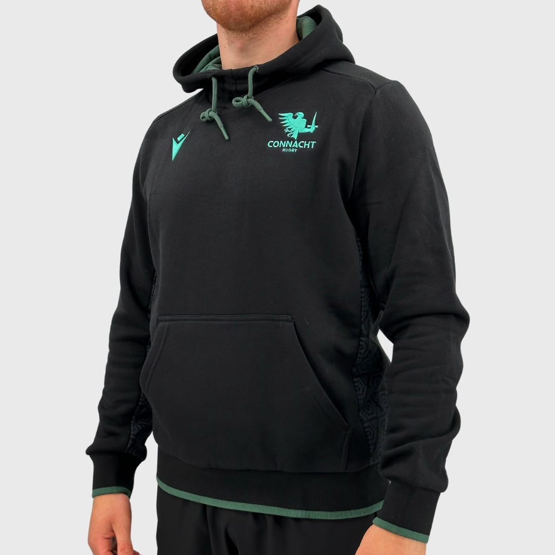 Macron Connacht Rugby Hoody Black - Rugbystuff.com