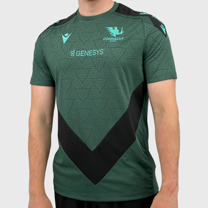 Macron Connacht Rugby Poly Tee Dark Green - Rugbystuff.com