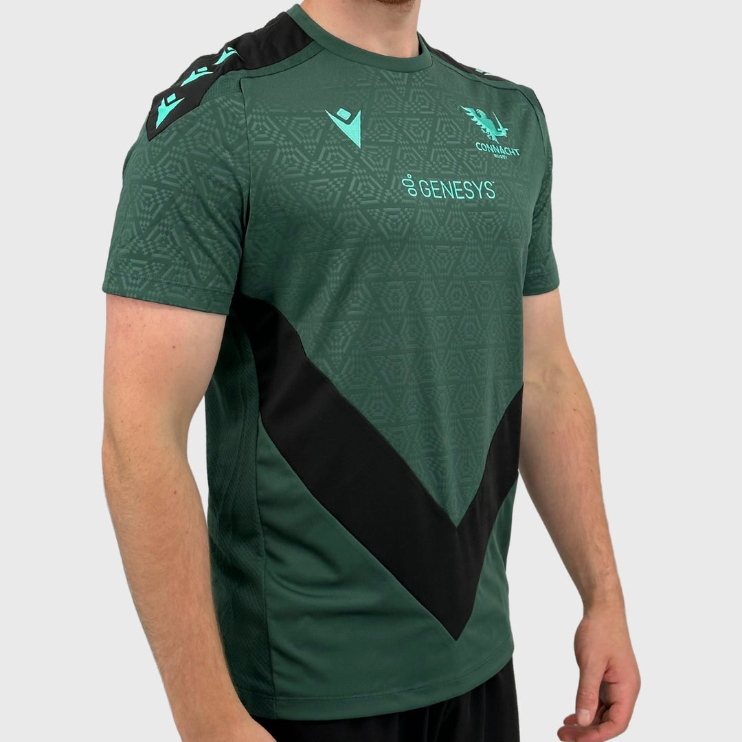 Macron Connacht Rugby Poly Tee Dark Green - Rugbystuff.com