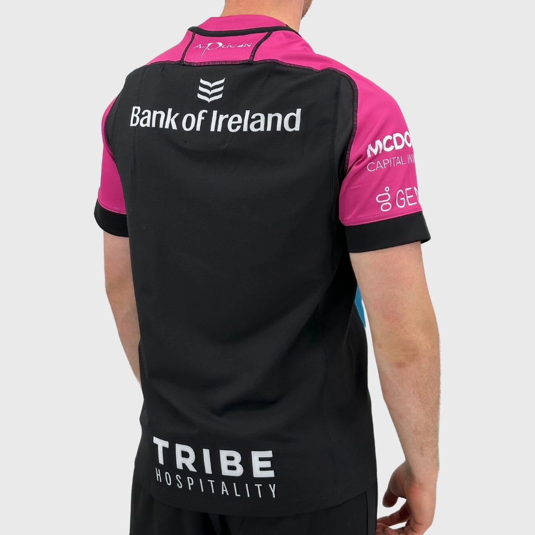 Macron Connacht Rugby Training Shirt Pink/Black - Rugbystuff.com