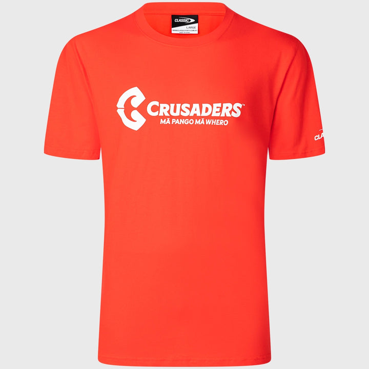 Classic Crusaders Super Rugby Logo Cotton Tee Red - Rugbystuff.com