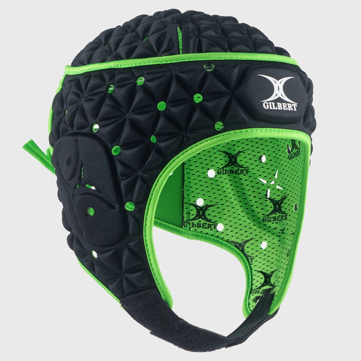 Gilbert Ignite Rugby Headguard Black/Green - Rugbystuff.com