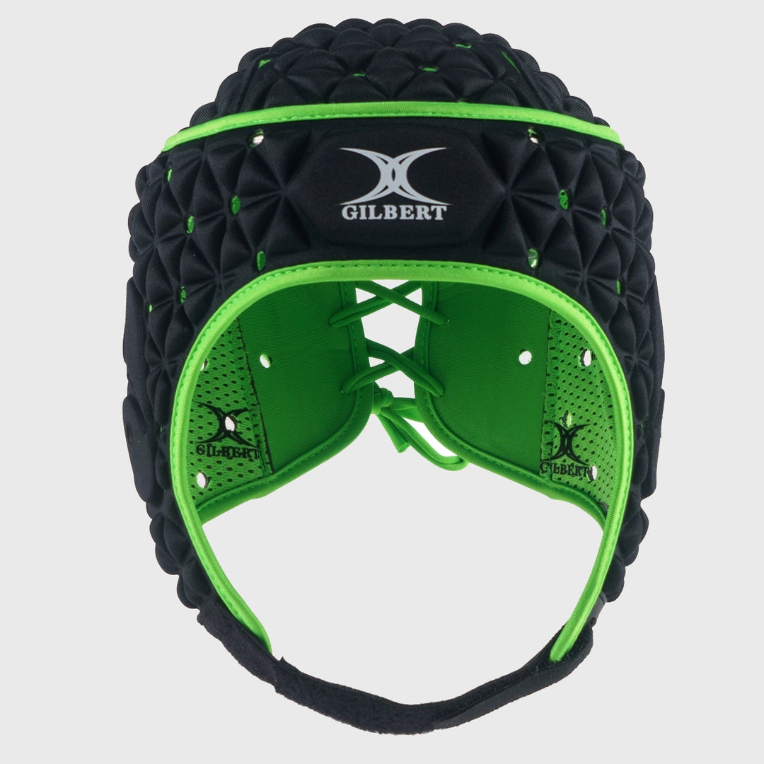 Gilbert Ignite Rugby Headguard Black/Green - Rugbystuff.com