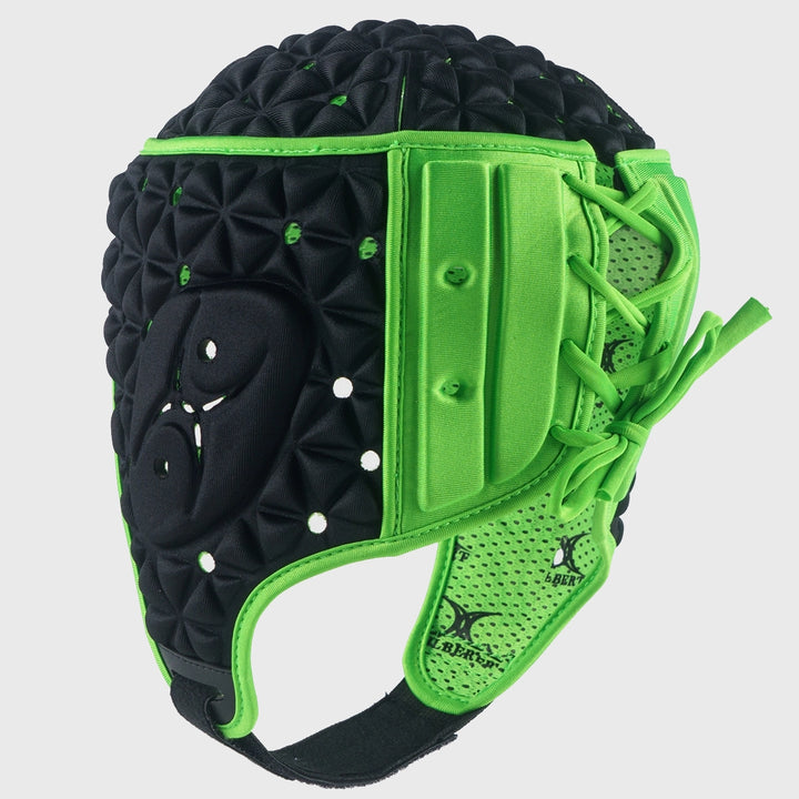 Gilbert Ignite Rugby Headguard Black/Green - Rugbystuff.com