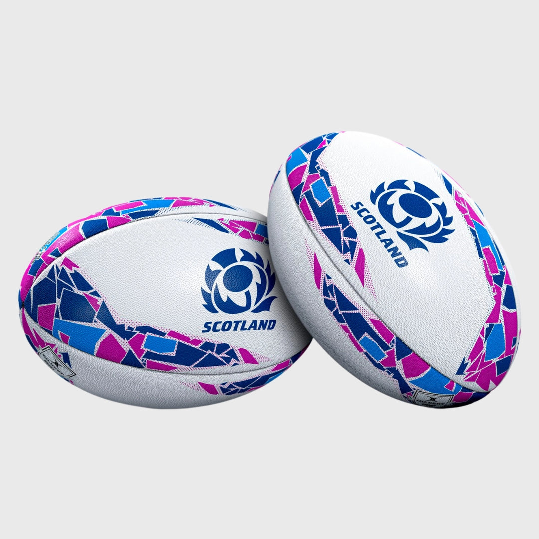 Gilbert Scotland Supporters Rugby Ball White/Blue/Purple - Rugbystuff.com