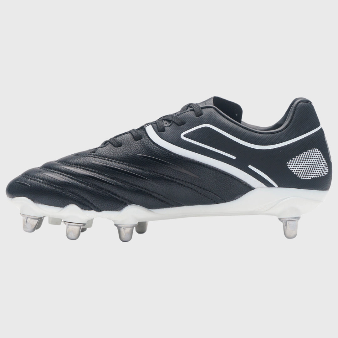 Gilbert Sidestep X20 Power 8 Stud Rugby Boots Black/White - Rugbystuff.com