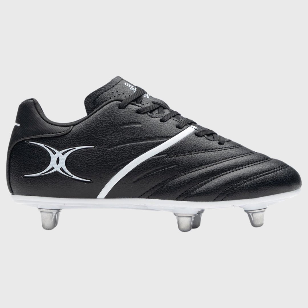 Gilbert Sidestep X20 Junior 6 Stud Rugby Boots Black White