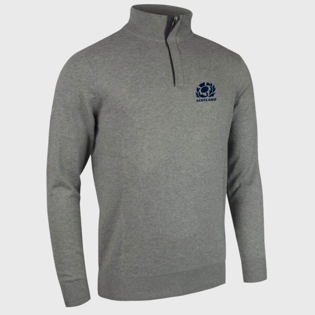 Glenmuir Scotland Rugby George 1/4 Zip Golf Sweater Grey - Rugbystuff.com