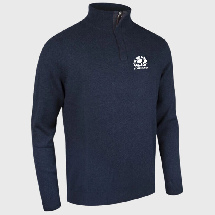 Glenmuir Scotland Rugby George 1/4 Zip Golf Sweater Navy - Rugbystuff.com