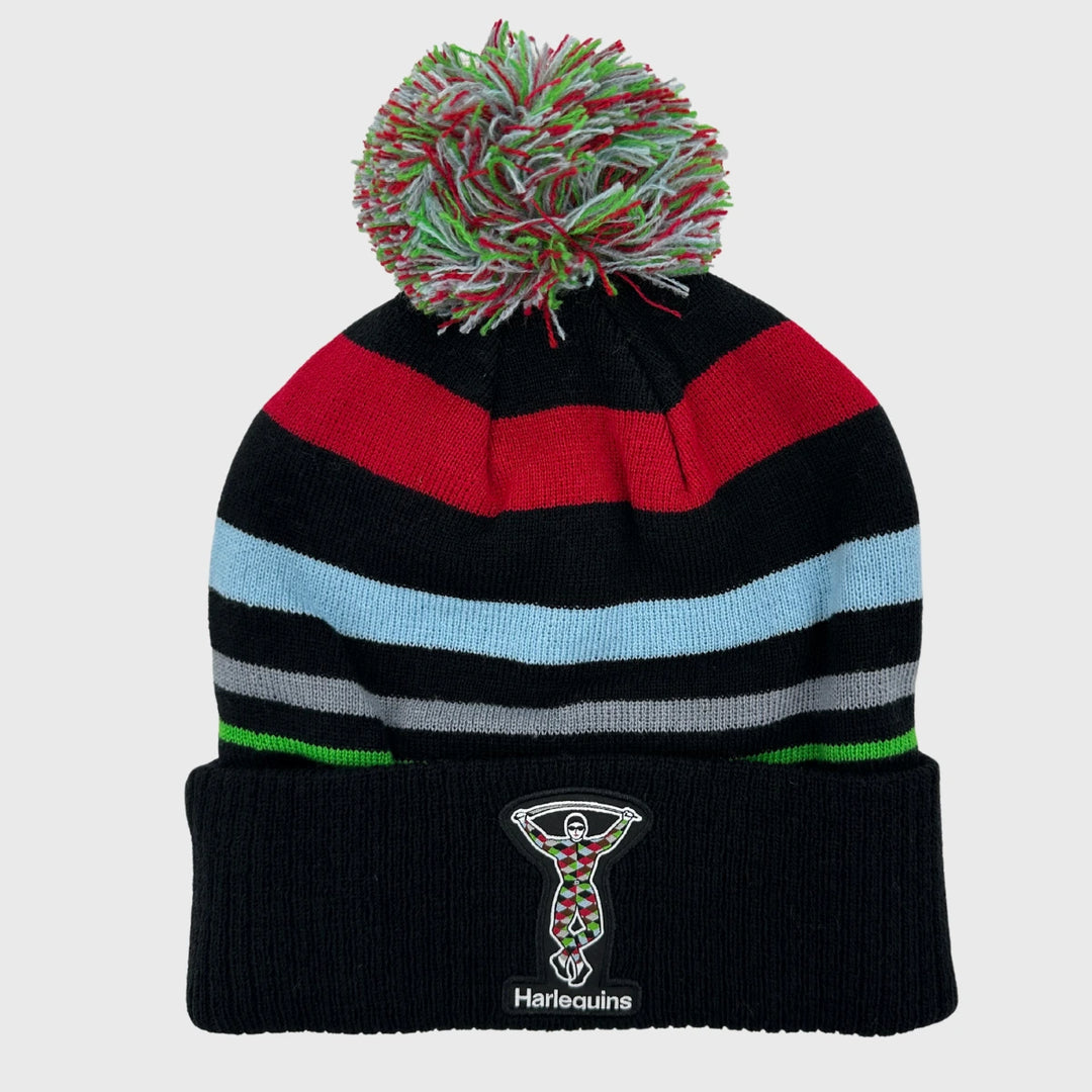 Castore Harlequins Rugby Bobble Beanie Hat - Rugbystuff.com