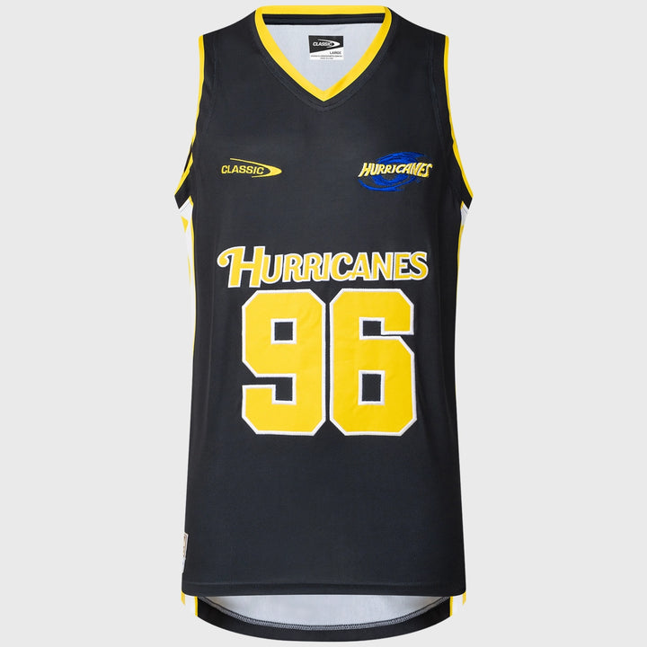 Classic Hurricanes Super Rugby Basketball Jersey Black 2025 - Rugbystuff.com