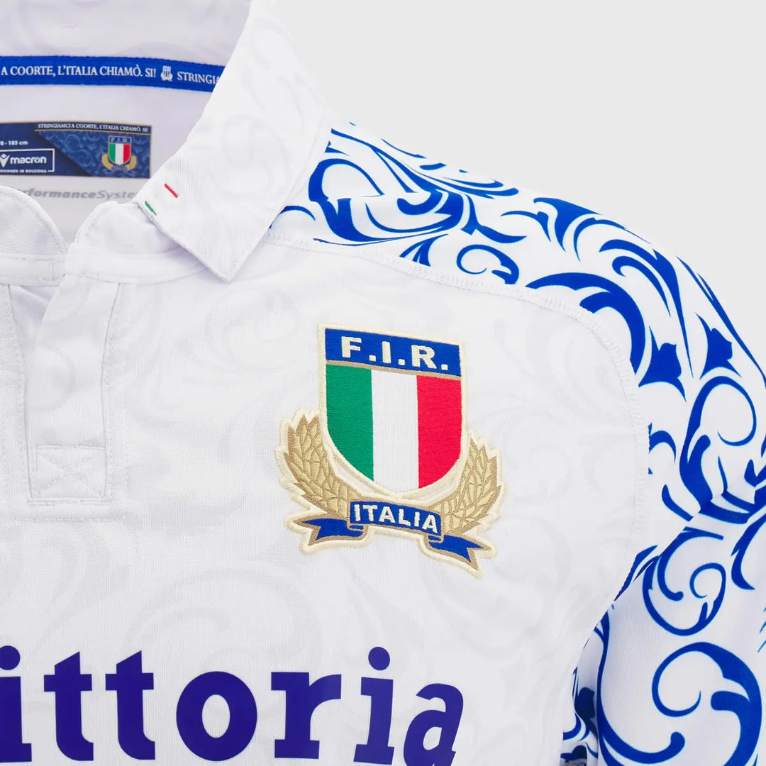 Macron Italy Kid's Away Replica Rugby Shirt 2024/25 - Rugbystuff.com