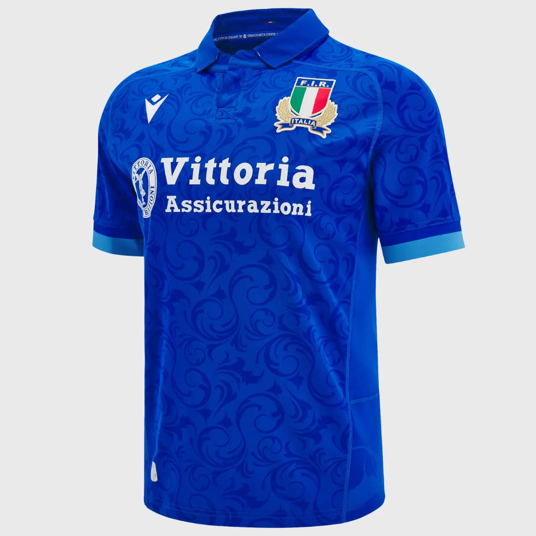 Macron Italy Kid's Home Replica Rugby Shirt 2024/25 - Rugbystuff.com