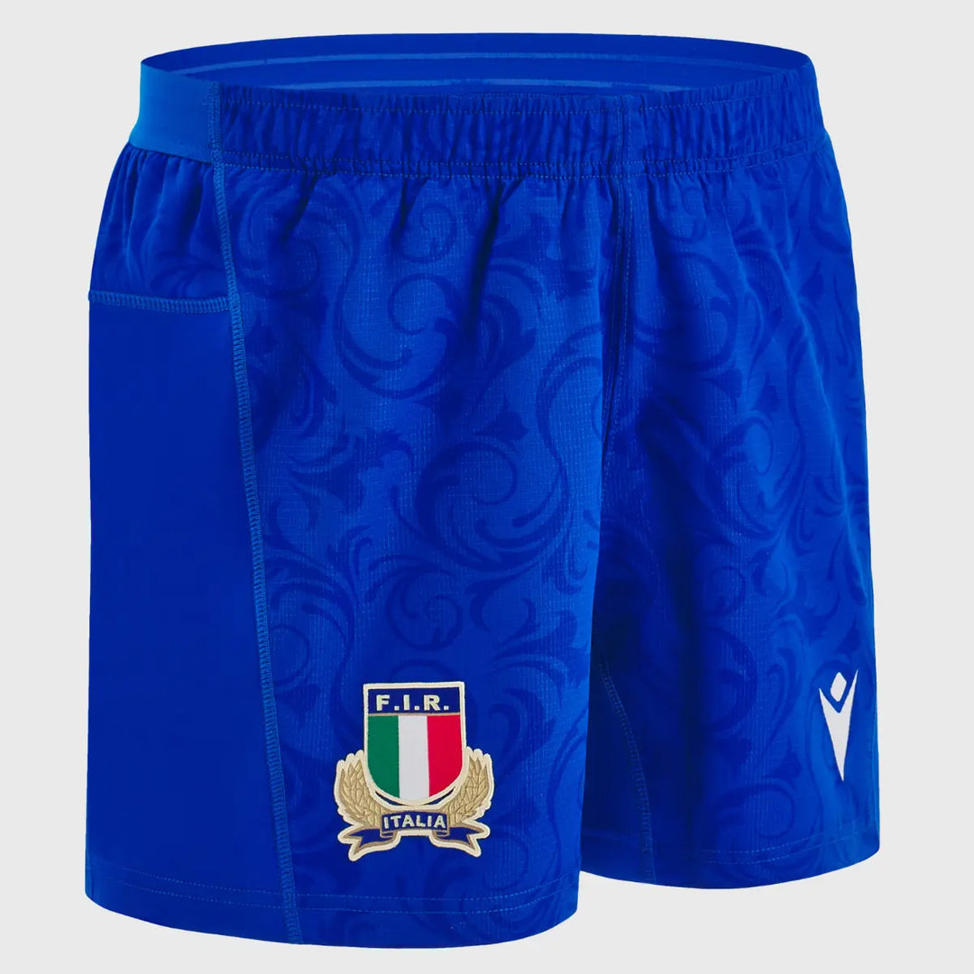 Macron Italy Home Rugby Shorts 2024/25 - Rugbystuff.com