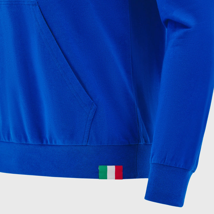 Macron Italy Rugby Cotton Hoody Royal - Rugbystuff.com