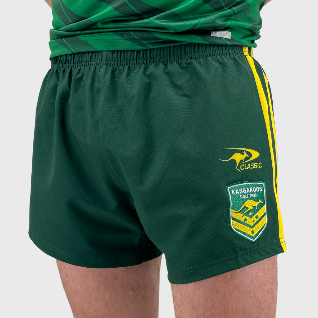 Classic Kangaroos Rugby League Home Shorts 2024/25 - Rugbystuff.com