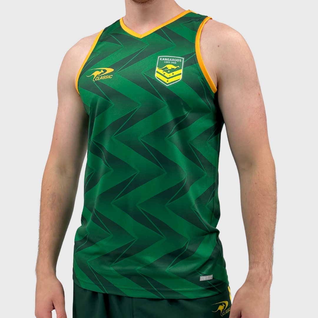 Classic Kangaroos Rugby League Pro Training Singlet - Rugbystuff.com