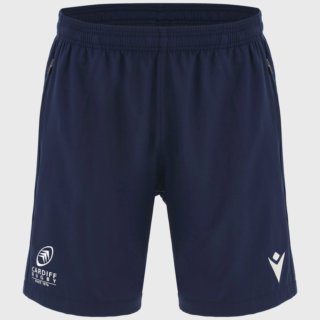 Macron Cardiff Rugby Training Bermuda Shorts Navy - Rugbystuff.com