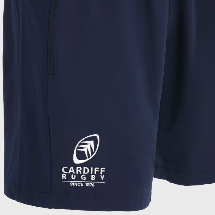 Macron Cardiff Rugby Training Bermuda Shorts Navy - Rugbystuff.com