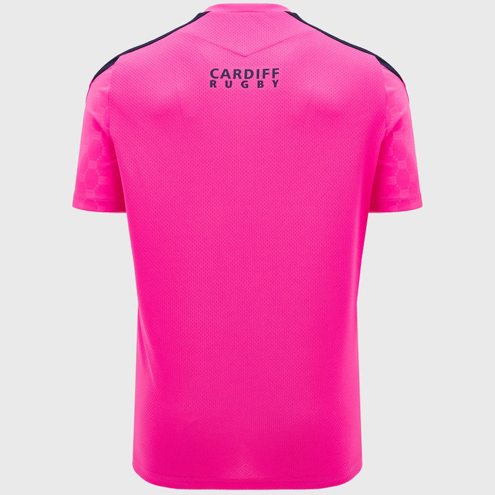 Macron Cardiff Rugby Poly Tee Pink - Rugbystuff.com