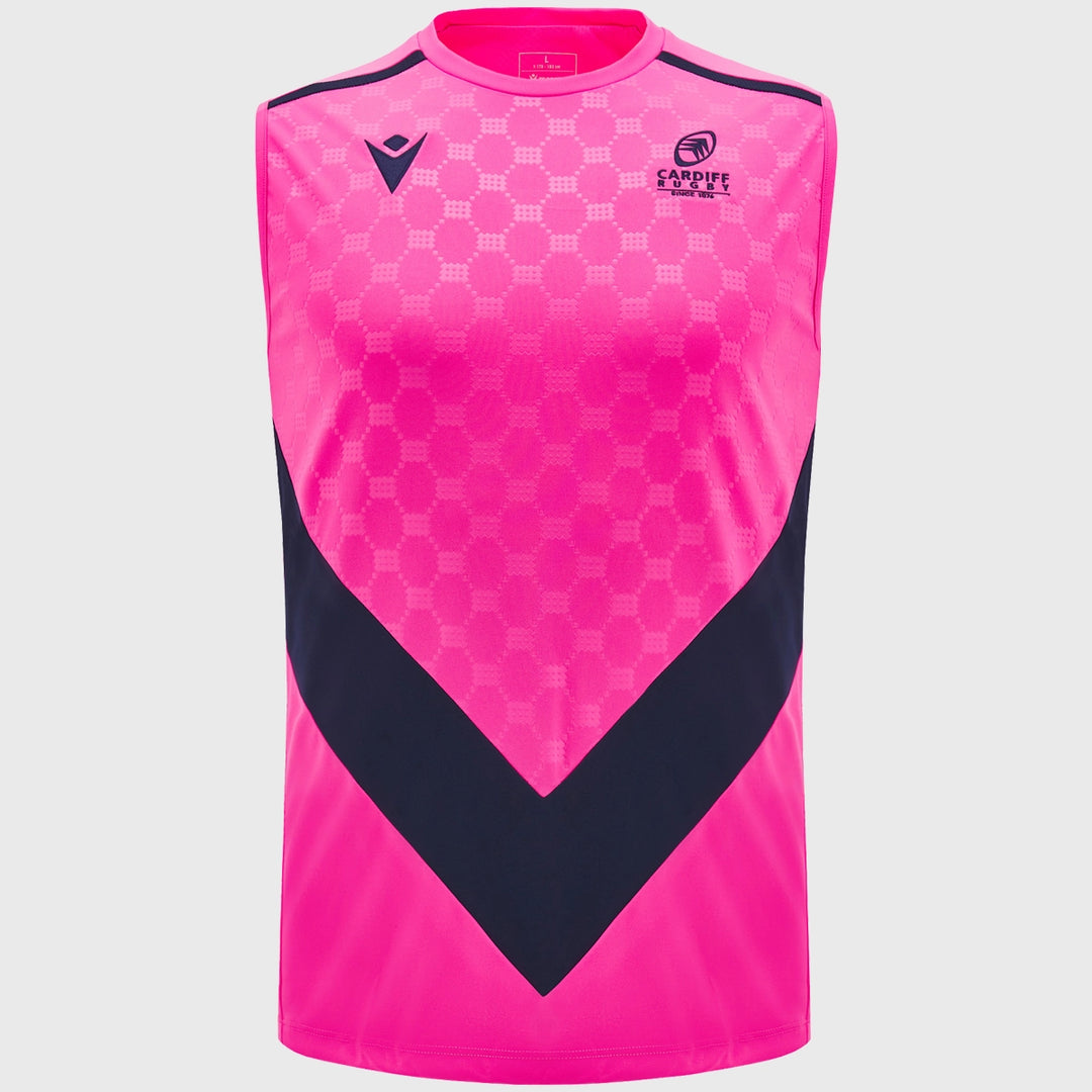 Macron Cardiff Rugby Sleeveless Tee Pink - Rugbystuff.com