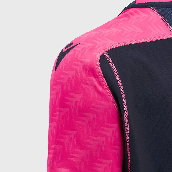 Macron Cardiff Rugby Training Shirt Navy/Pink - Rugbystuff.com