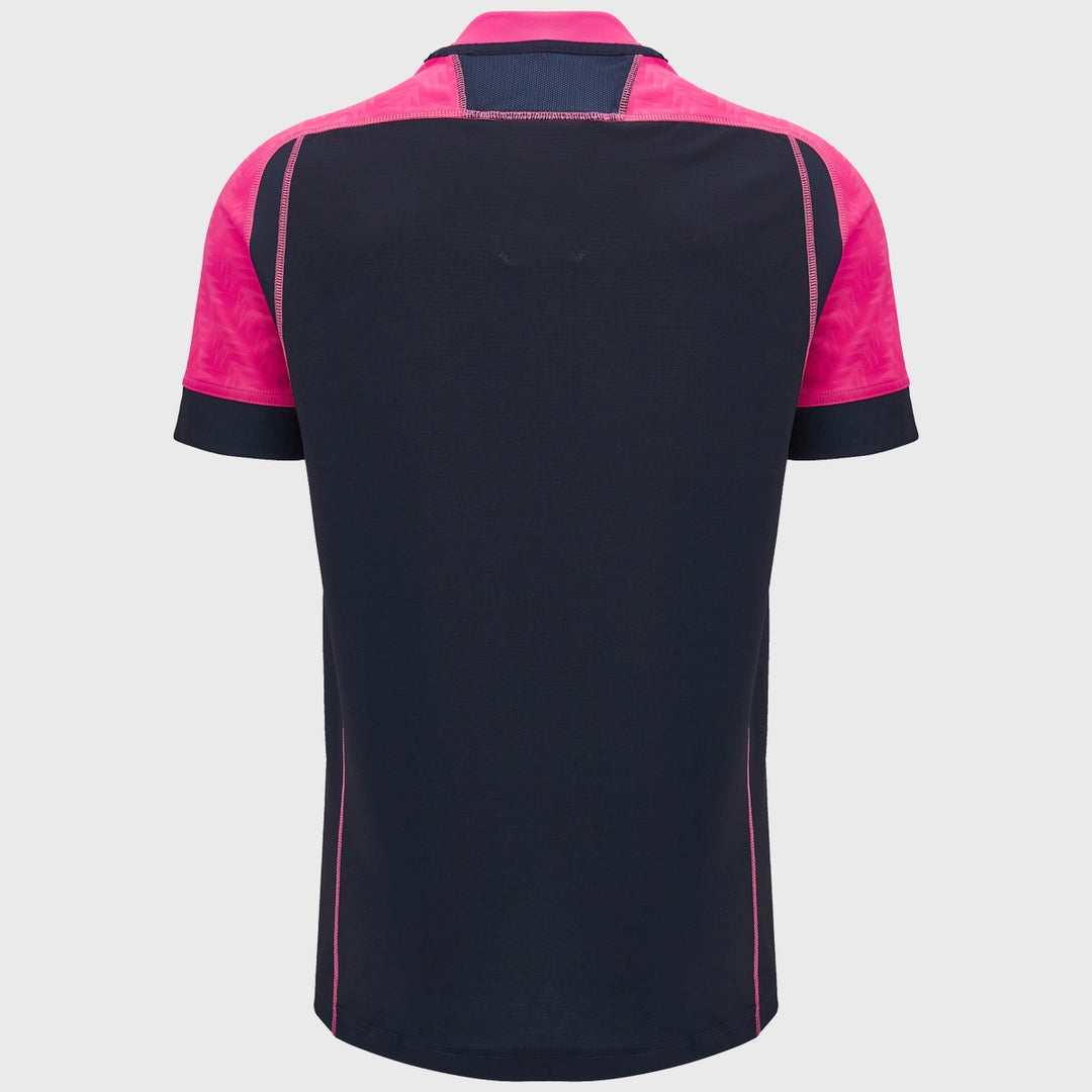 Macron Cardiff Rugby Training Shirt Navy/Pink - Rugbystuff.com