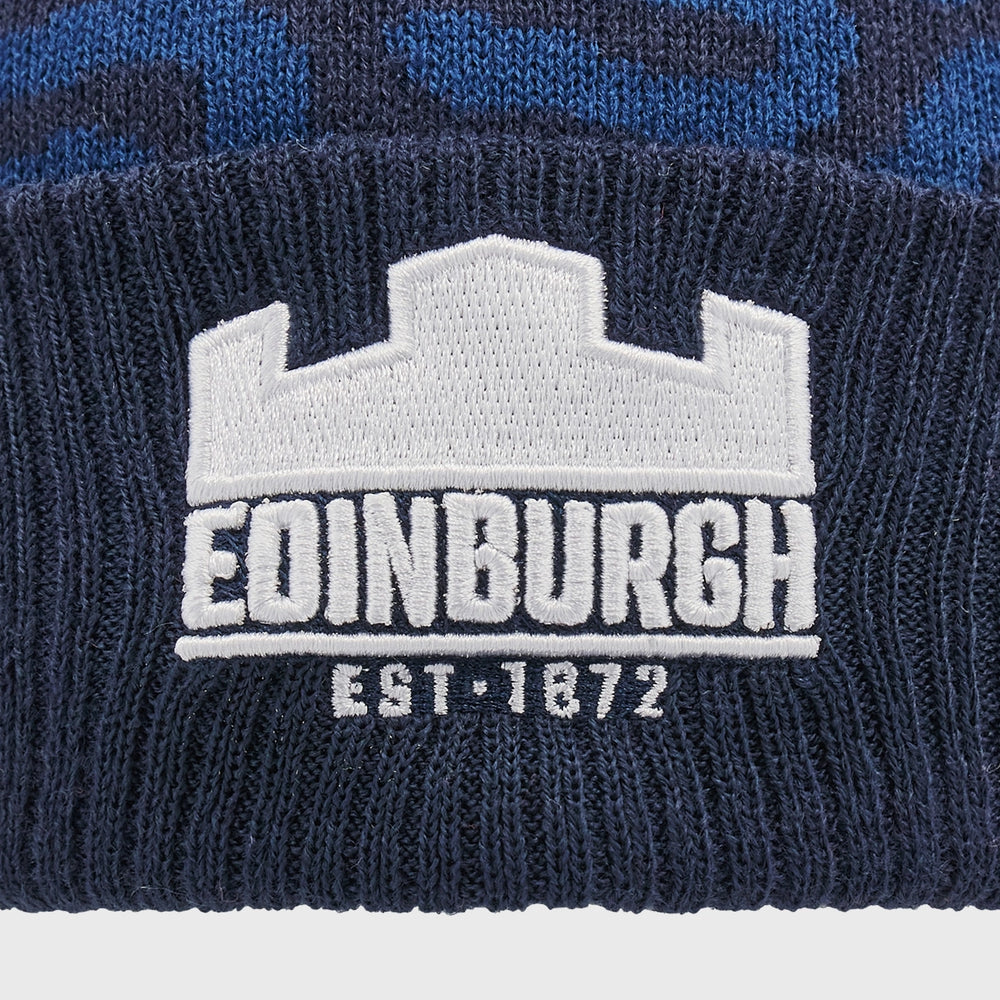 Macron Edinburgh Rugby Bobble Beanie Hat Navy/Coral Pink - Rugbystuff.com