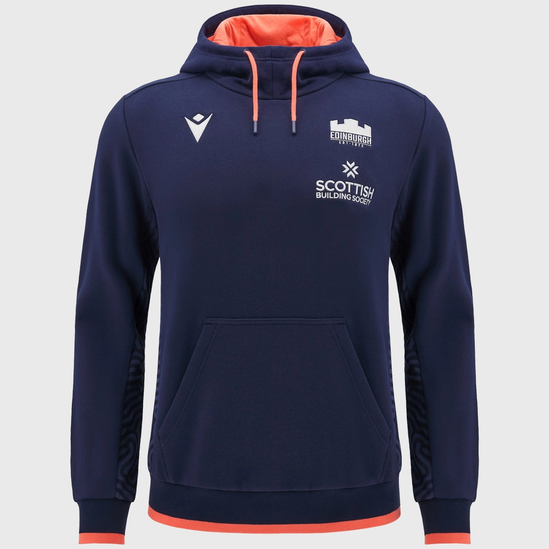 Macron Edinburgh Rugby Hoody Navy/Coral Pink - Rugbystuff.com