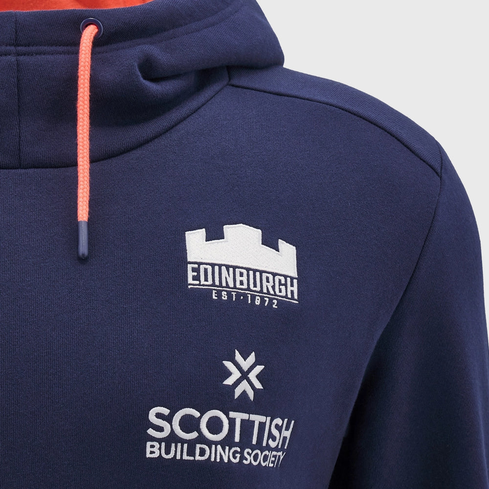 Macron Edinburgh Rugby Kid's Hoody Navy/Coral Pink - Rugbystuff.com