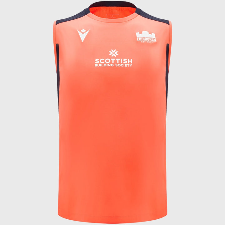 Macron Edinburgh Rugby Sleeveless Poly Tee Coral Pink - Rugbystuff.com