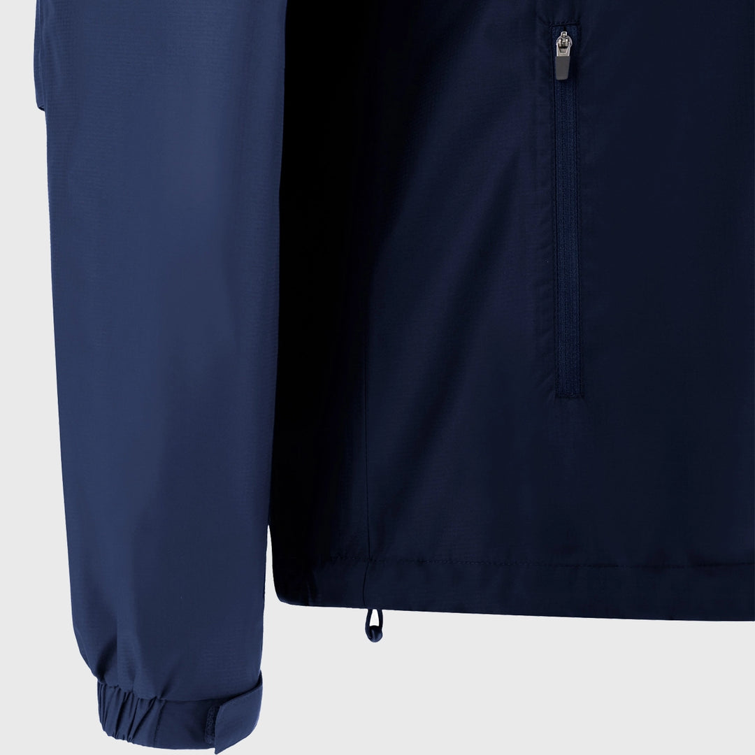 Macron Edinburgh Rugby Waterproof Jacket Navy - Rugbystuff.com