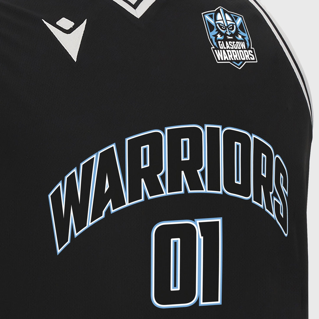 Macron Glasgow Warriors Basketball Singlet Black - Rugbystuff.com