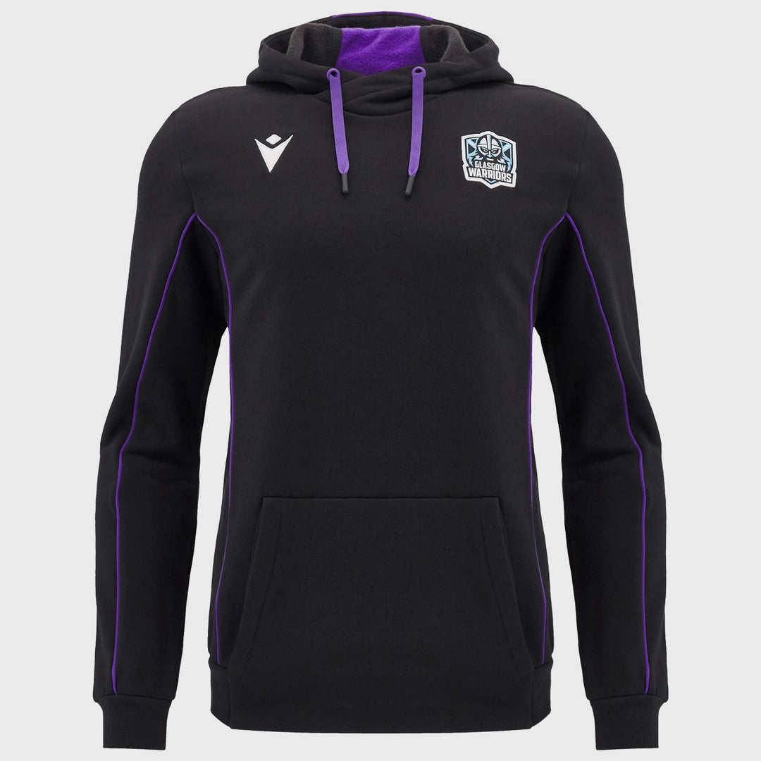 Macron Glasgow Warriors Kid's Rugby Hoody Black/Purple - Rugbystuff.com