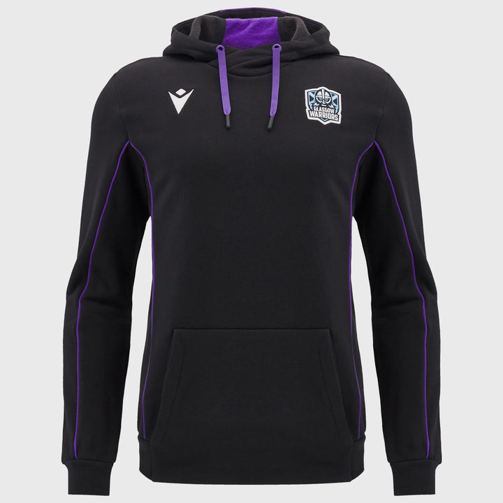 Macron Glasgow Warriors Kid's Rugby Hoody Black/Purple - Rugbystuff.com