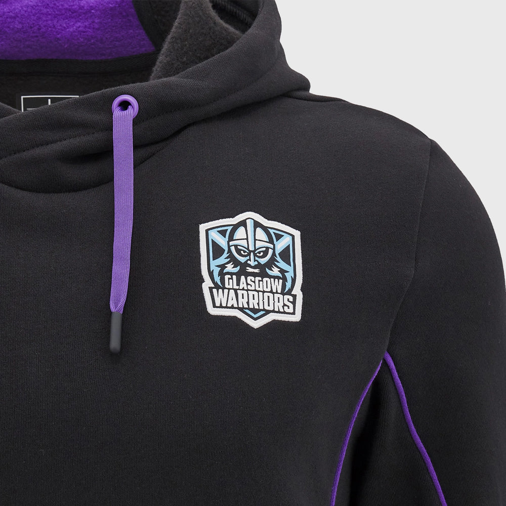 Macron Glasgow Warriors Hoody Black/Purple - Rugbystuff.com