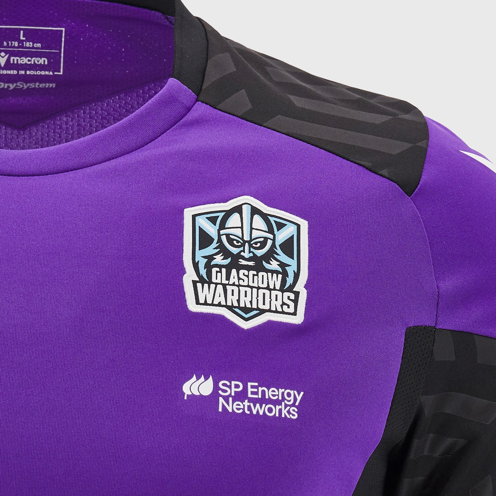 Macron Glasgow Warriors Poly Tee Purple - Rugbystuff.com