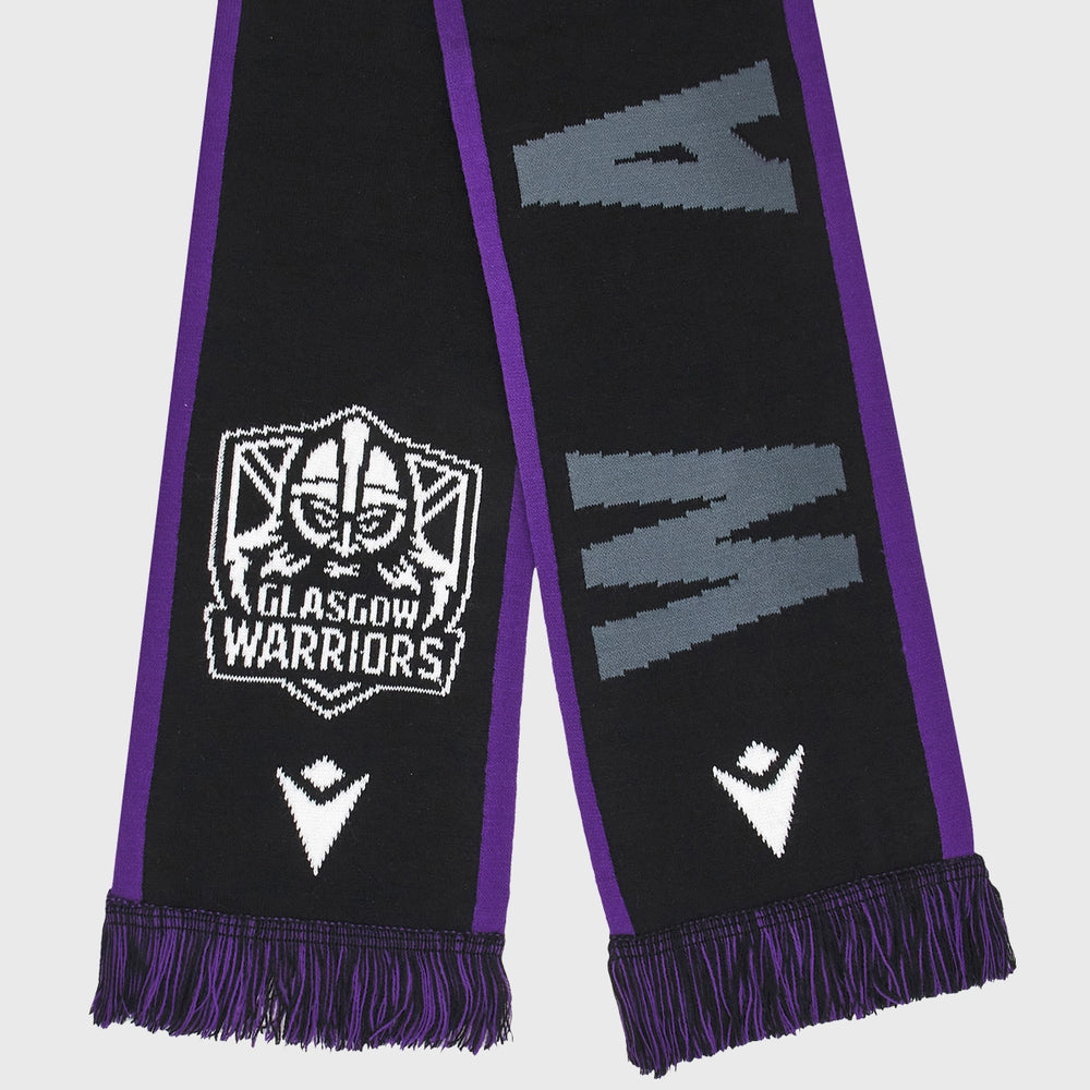 Macron Glasgow Warriors Scarf Black/Purple - Rugbystuff.com