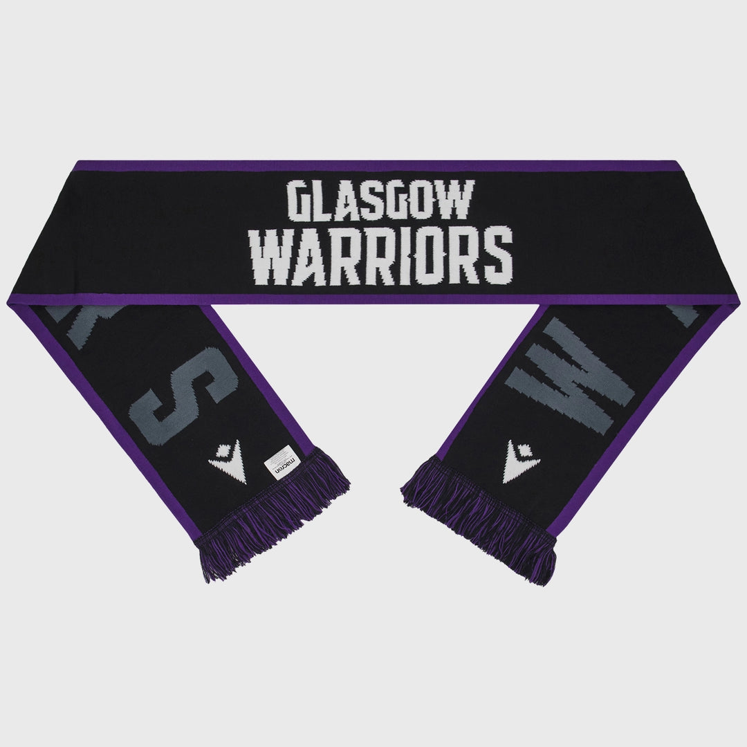 Macron Glasgow Warriors Scarf Black/Purple - Rugbystuff.com