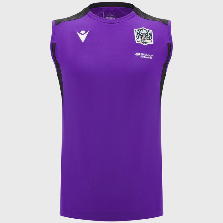 Macron Glasgow Warriors Sleeveless Poly Tee Purple - Rugbystuff.com