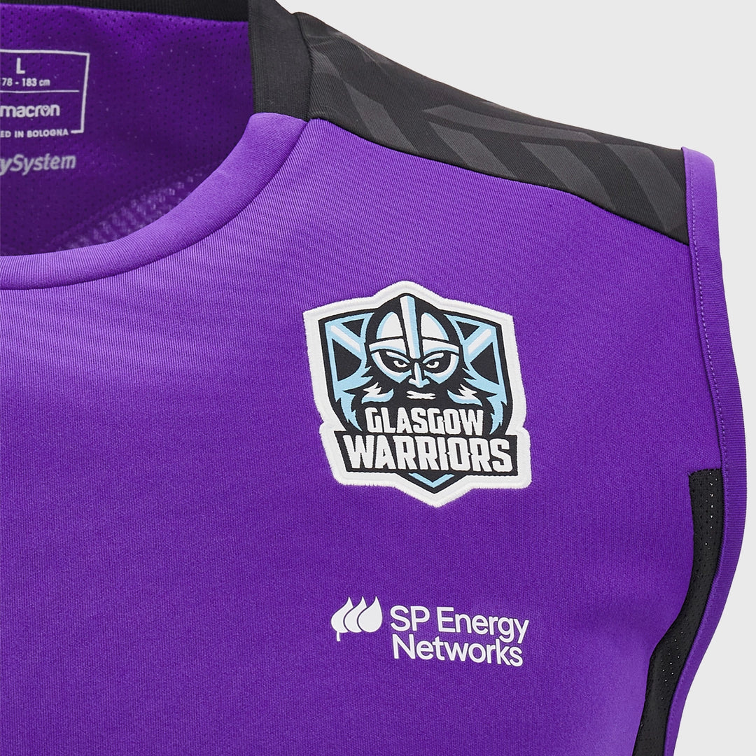 Macron Glasgow Warriors Sleeveless Poly Tee Purple - Rugbystuff.com