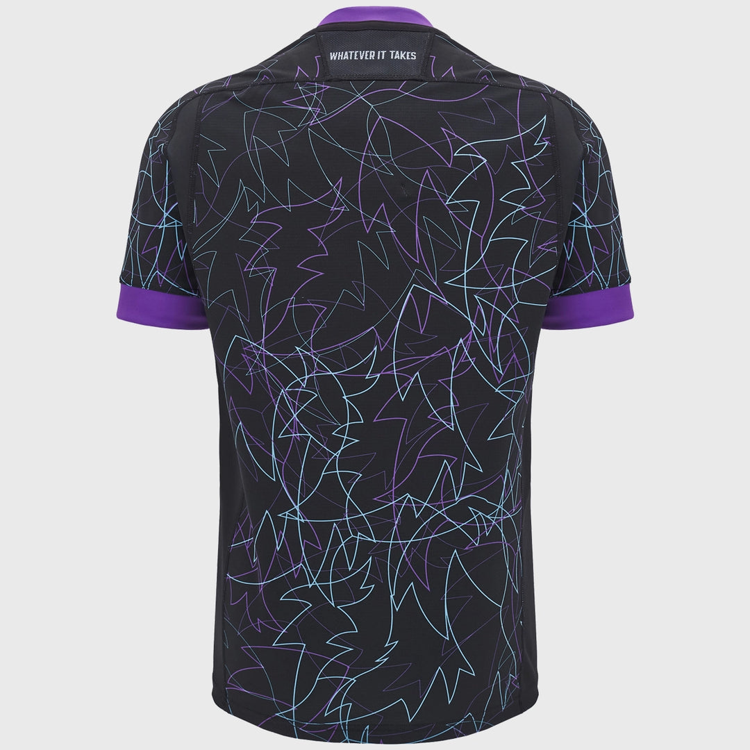 Macron Glasgow Warriors Training Rugby Shirt Black/Purple - Rugbystuff.com