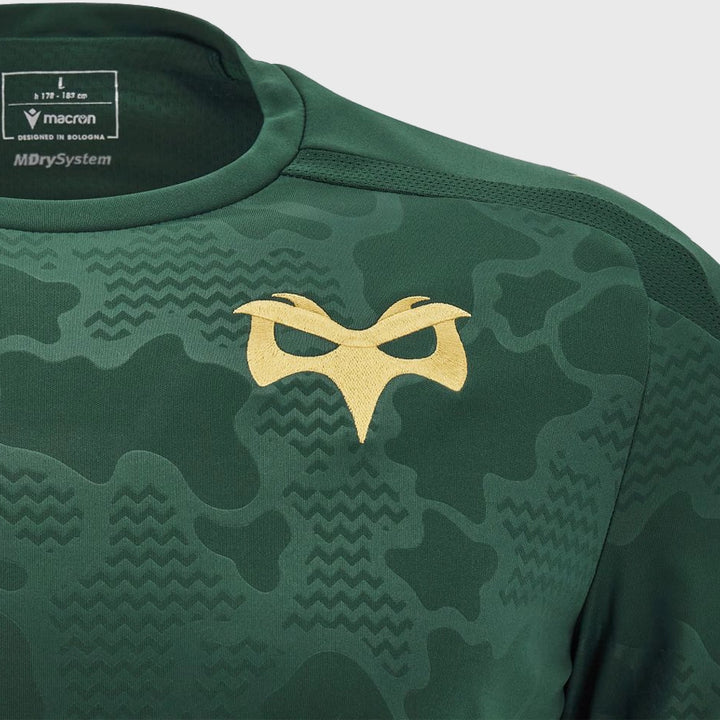 Macron Ospreys Poly Tee Green Camo - Rugbystuff.com