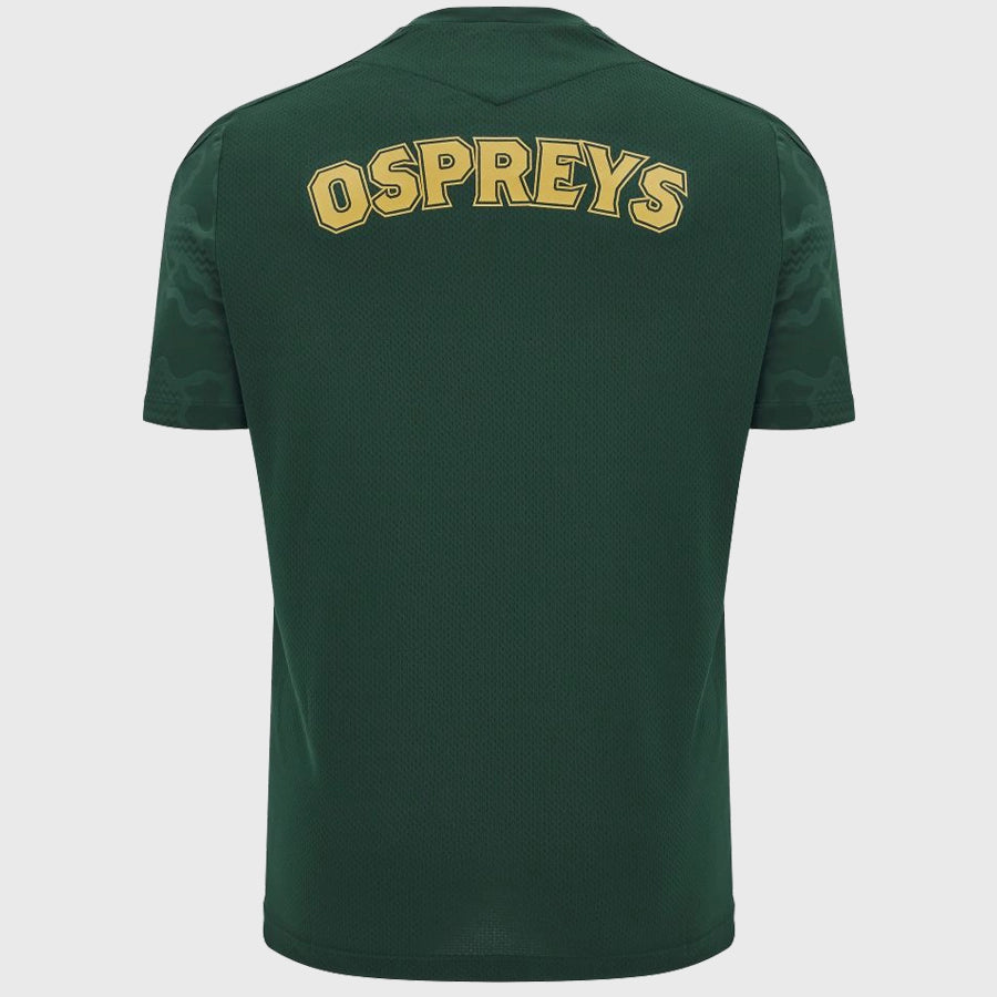 Macron Ospreys Poly Tee Green Camo - Rugbystuff.com