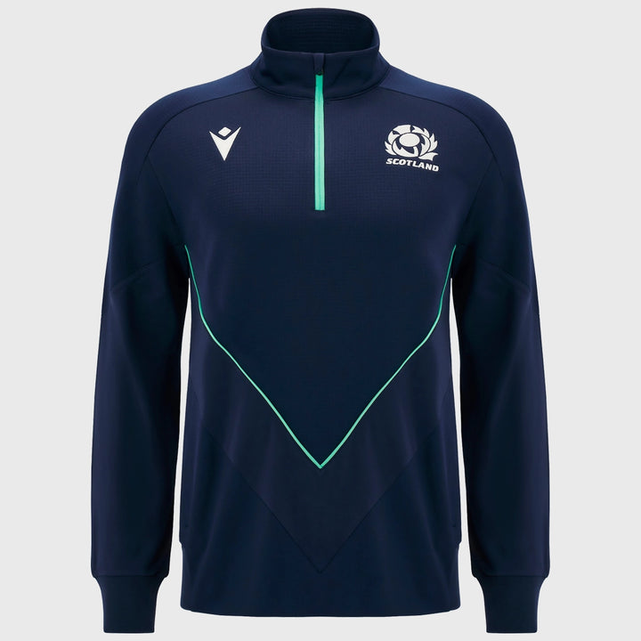 Macron Scotland Rugby 3D Training 1/4 Zip Navy - Rugbystuff.com