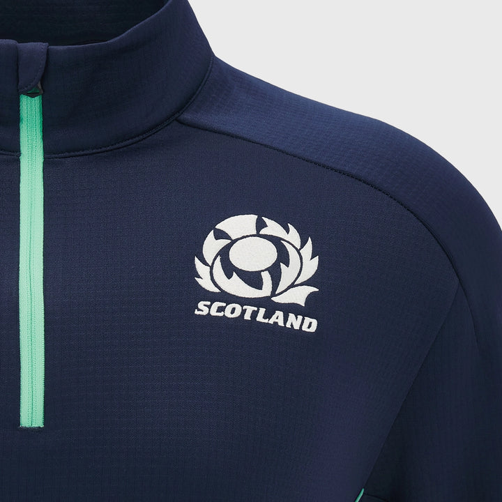 Macron Scotland Rugby 3D Training 1/4 Zip Navy - Rugbystuff.com