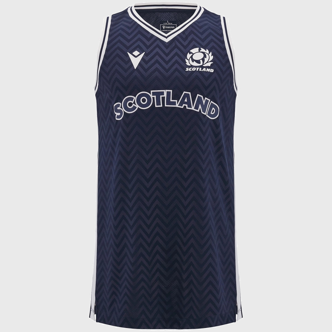 Macron Scotland Rugby Training Basketball Singlet Navy - Rugbystuff.com