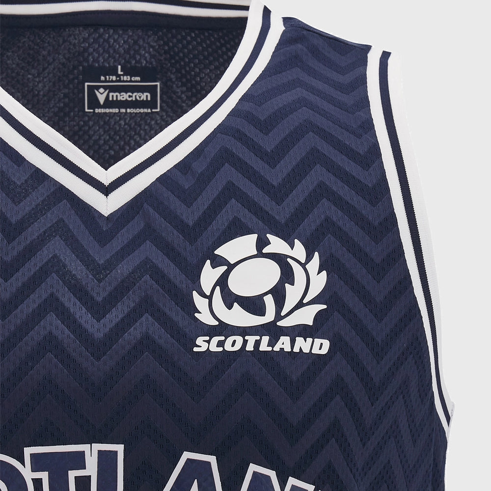 Macron Scotland Rugby Training Basketball Singlet Navy - Rugbystuff.com