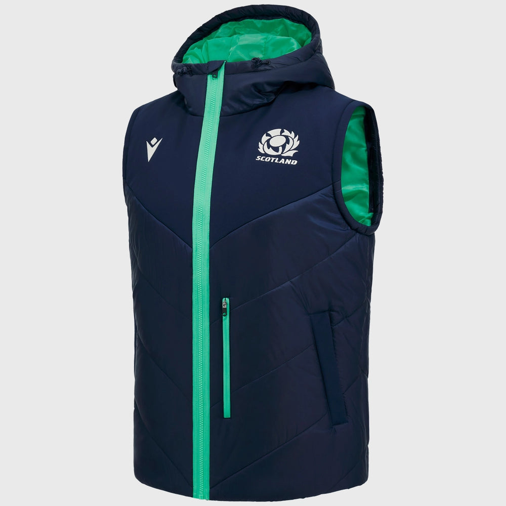 Macron Scotland Rugby 2-in-1 Bomber Jacket Navy - Rugbystuff.com