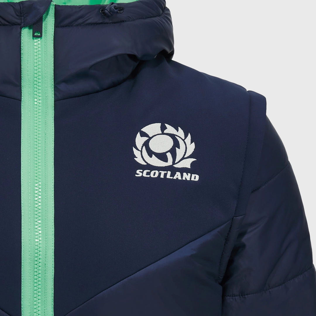 Macron Scotland Rugby 2-in-1 Bomber Jacket Navy - Rugbystuff.com